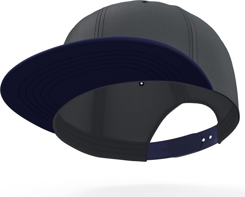 Daxton Store Classic Blank Snapback Flat Bill Visor Hat Cap One Size Adjustable Back - Image 2